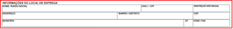 informações do local de entrega 1